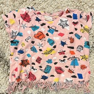 Zara Girls Western Fringe Top Coastal Cowgirl Rodeo Size 6